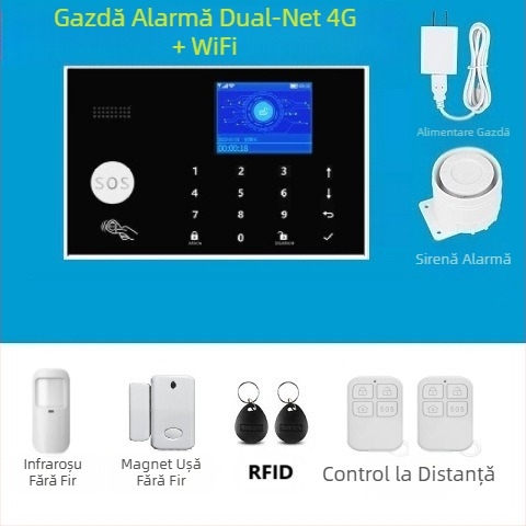 Alarmă antifurt cu senzor infraroșu, corp uman, uz casnic, comercial, senzor pentru uși și ferestre, WIFI, antifurt, alarmă de la distanță