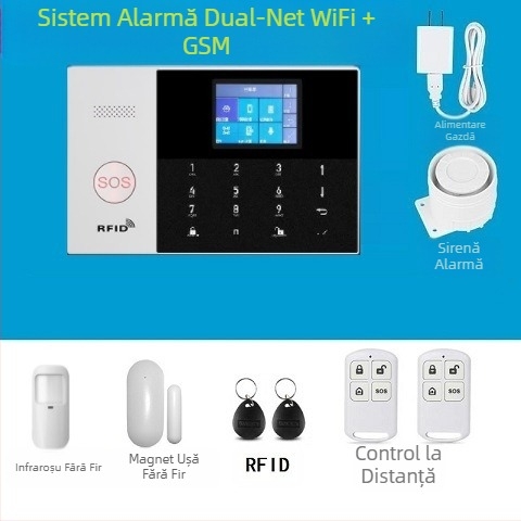 Alarmă antifurt cu senzor infraroșu, corp uman, uz casnic, comercial, senzor pentru uși și ferestre, WIFI, antifurt, alarmă de la distanță