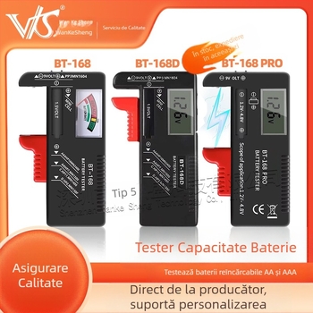 Tester de putere a bateriei cu afișaj digital de detectare a bateriei BT-168D, care poate măsura bateriile reîncărcabile nr. 5 și nr. 7