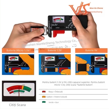 Tester de putere a bateriei cu afișaj digital de detectare a bateriei BT-168D, care poate măsura bateriile reîncărcabile nr. 5 și nr. 7