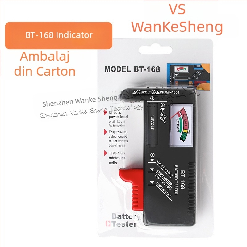 Tester de putere a bateriei cu afișaj digital de detectare a bateriei BT-168D, care poate măsura bateriile reîncărcabile nr. 5 și nr. 7
