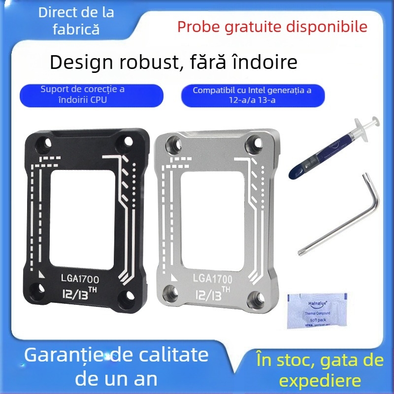Suport CPU pentru placa de bază, capac curbat anti-presiune, bază, procesor 1700, tip de corecție, răcire, a 12-a generație, a 13-a generație