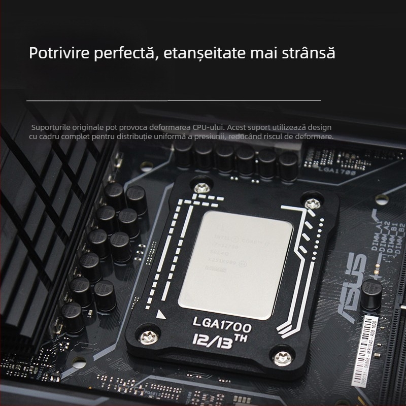 Suport CPU pentru placa de bază, capac curbat anti-presiune, bază, procesor 1700, tip de corecție, răcire, a 12-a generație, a 13-a generație