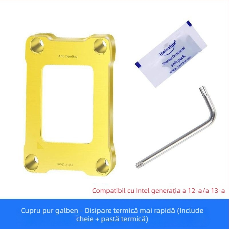 Suport CPU pentru placa de bază, capac curbat anti-presiune, bază, procesor 1700, tip de corecție, răcire, a 12-a generație, a 13-a generație