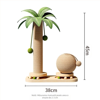 Vară Coconut Tree Island Cat Climbing Rack Lemn Masiv Gros de Cânepă Frânghie Mare Multistrat Pisică Nest Integrat Recliner Hamac Cat Scratch Coloană