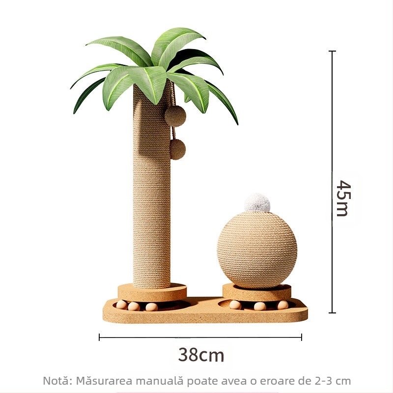Vară Coconut Tree Island Cat Climbing Rack Lemn Masiv Gros de Cânepă Frânghie Mare Multistrat Pisică Nest Integrat Recliner Hamac Cat Scratch Coloană