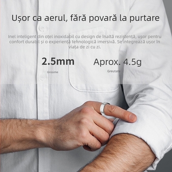 Inelul inteligent TikTok pentru monitorizarea ritmului cardiac, a oxigenului din sânge, a somnului și a fotografiilor, dedicat sănătății femeilor, poate fi periat cu tremolo.