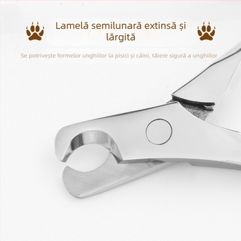 Foarfece universale pentru unghii pentru animale de companie, foarfece pentru pisici, foarfece pentru câini, unghiere din oțel inoxidabil, tăietură semilună anti-linie de sânge