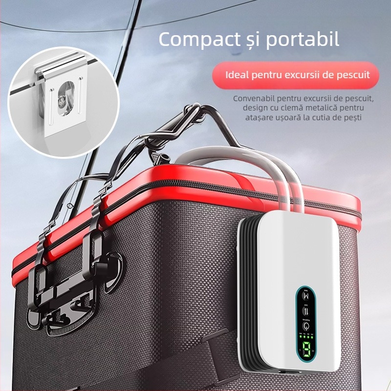 BAKALE nouă pompă de oxigen USB pentru acasă, aerator auto pentru pești, baterie litiu pentru pescuit în aer liber