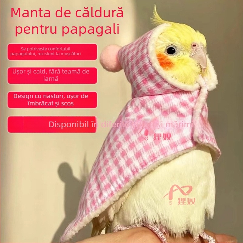 Lynu Pet Bird Toamna și Iarna Groaseded Haine Călduroase Papagal Cald Pelerina de Iarnă Luminoasă și Masticabilă Anti-Zburător Pelerina
