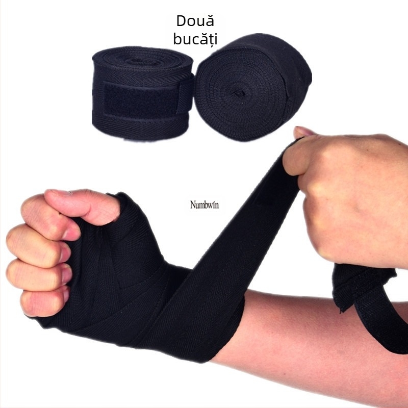 Bandaj de box micro-elastic din bumbac, en-gros, de 3 m, culoare solidă, pentru luptă, Muay Thai, Sanda, transfrontalier