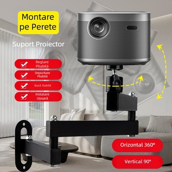Suport de proiector montat pe perete, pliabil, suport de perete pentru noptieră, pentru uz casnic, Jmgo Dangbei Coollebo Universal Ptz