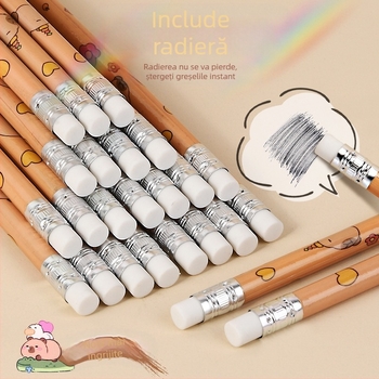 Creion cilindric Kapibala Școala primară Studierea papetăriei HB Copii Desene animate drăguț cu radieră