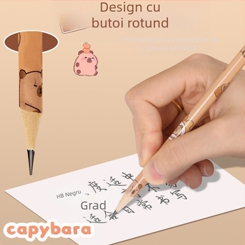 Creion cilindric Kapibala Școala primară Studierea papetăriei HB Copii Desene animate drăguț cu radieră