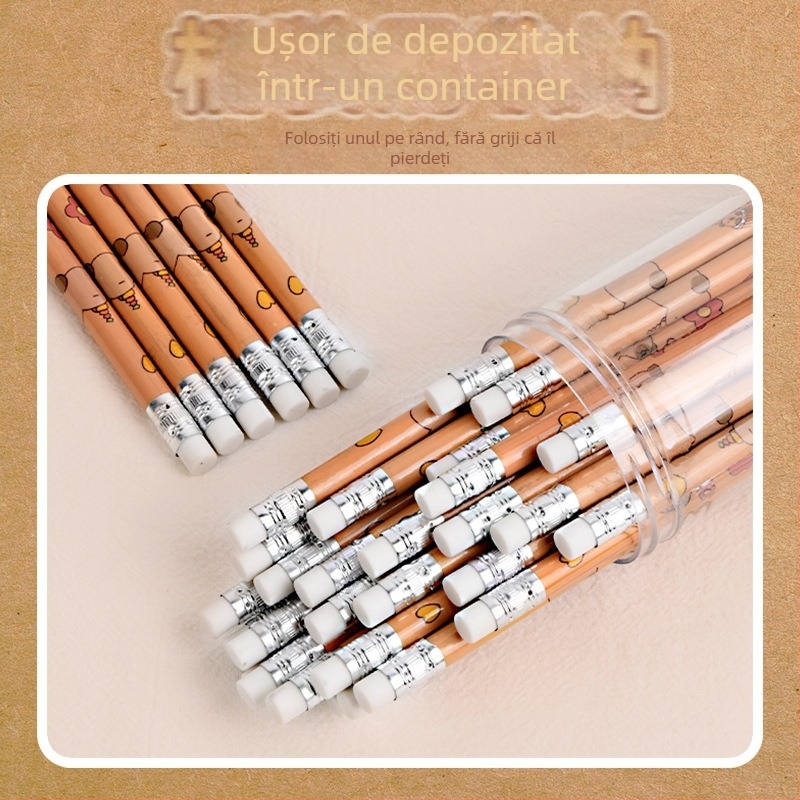 Creion cilindric Kapibala Școala primară Studierea papetăriei HB Copii Desene animate drăguț cu radieră