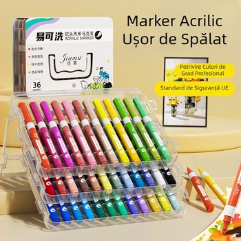 Marker acrilic ușor de spălat, ușor de spălat pentru școala primară, artă pentru copii, stilou acuarelă, opac și stivuibil pentru grădiniță