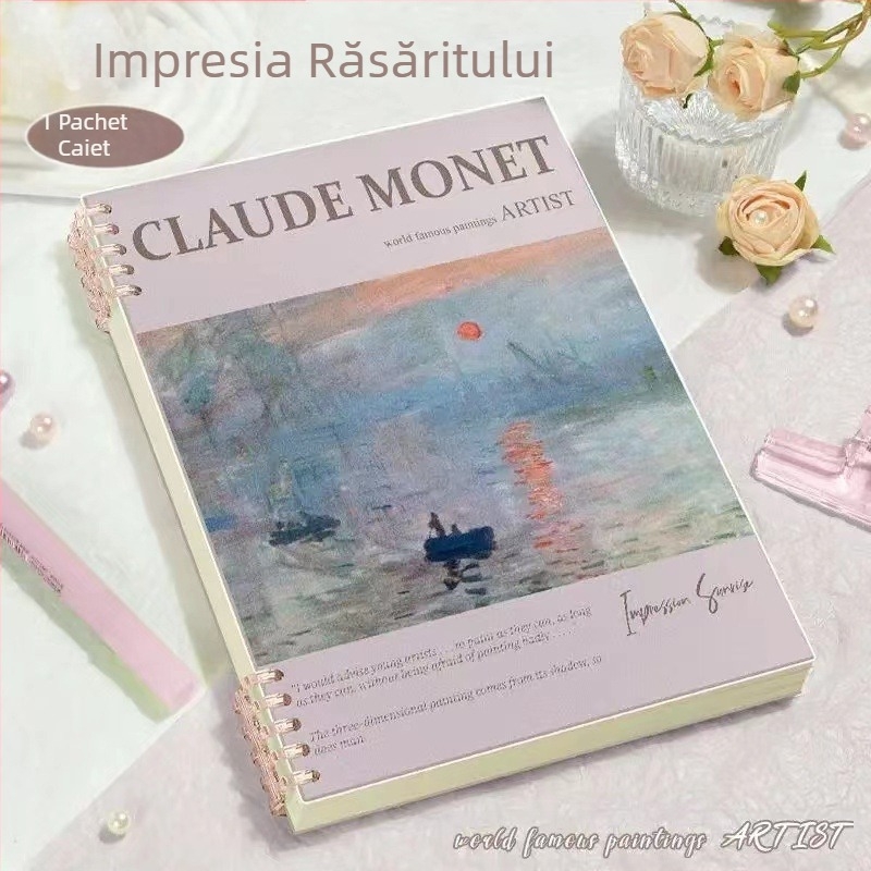 Pictură în ulei pictură faimoasă carte cu foi libere b5 caiet detașabil valoare de culoare ridicată care nu arată bobina cerc carte studențesc notepad