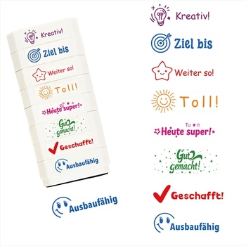 Ștampile cu blocuri de construcție pentru profesori de germană și franceză, ștampile colorate, distractive, pentru încurajarea sălii de clasă, ștampile de birou - Furnizare directă transfrontalieră