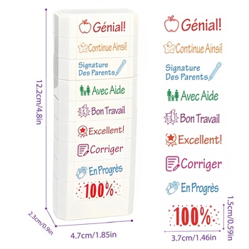 Ștampile cu blocuri de construcție pentru profesori de germană și franceză, ștampile colorate, distractive, pentru încurajarea sălii de clasă, ștampile de birou - Furnizare directă transfrontalieră