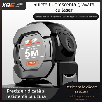 Riglă fluorescentă cu tehnologie neagră, cu ruletă importată, 5 metri lățime, 7,5 metri grosime, 10 metri, riglă rezistentă la uzură, de înaltă precizie
