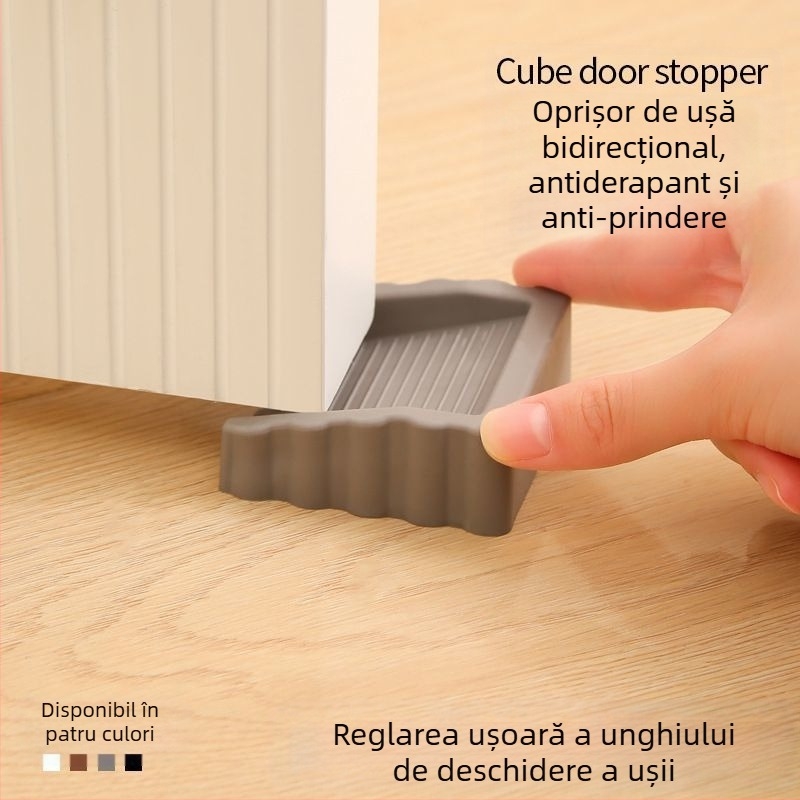 Dop de ușă multifuncțional rezistent la vânt, opritor de ușă bidirecțional, dop de ușă mobil, antifurt, anti-ciupire, dispozitiv fix pentru ușă, fără perforare