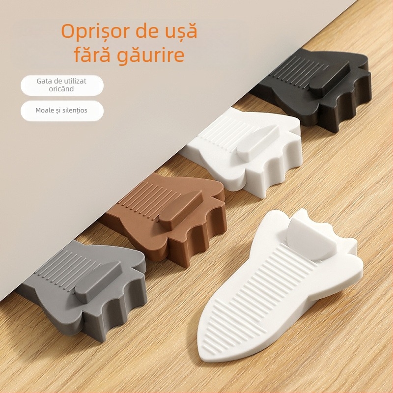Dop de ușă multifuncțional rezistent la vânt, opritor de ușă bidirecțional, dop de ușă mobil, antifurt, anti-ciupire, dispozitiv fix pentru ușă, fără perforare