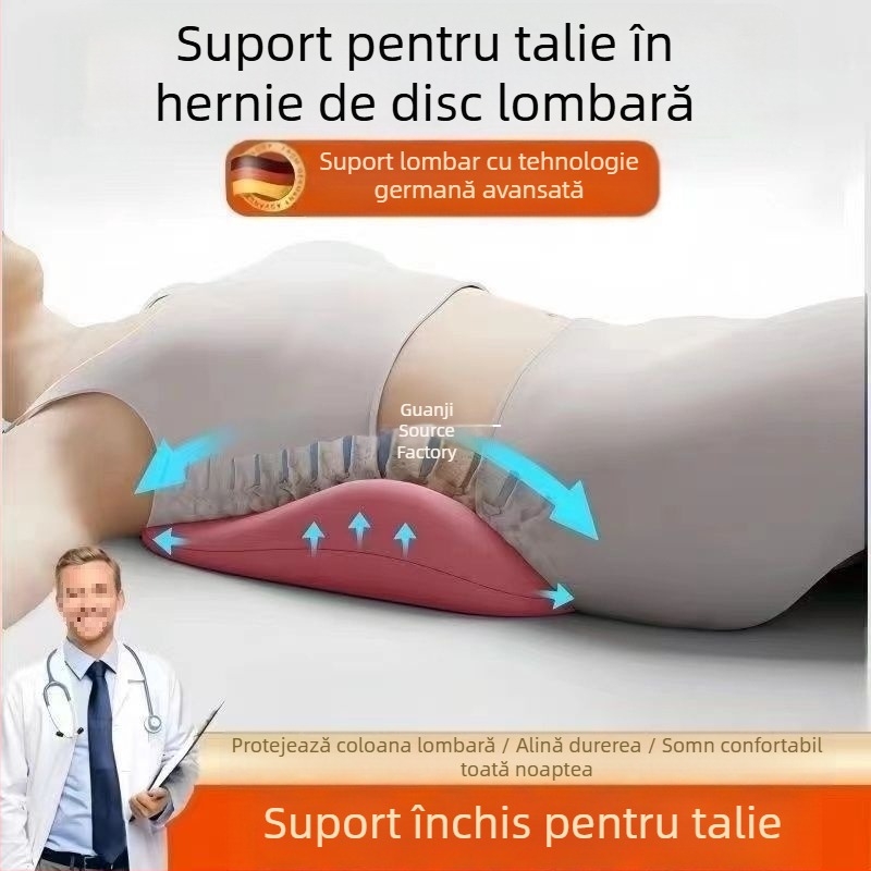 Pernă ergonomică pentru talie, protecție lombară, pernă lombară pentru pat, suport lombar pentru somn