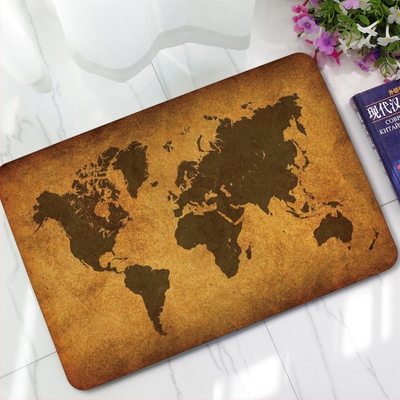 Airbag retro imprimat din piele de vacă hartă de navigare studiu covoraș antiderapant covoraș de podea frecați sol covorașul nu se mișcă 360g