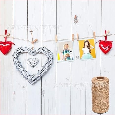 Frânghie de cânepă din iută lucrată manual, 100 m, pentru ambalat, decorativă, DIY, împletită, manuală, pentru etichete