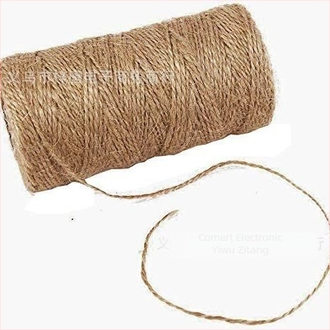 Frânghie de cânepă din iută lucrată manual, 100 m, pentru ambalat, decorativă, DIY, împletită, manuală, pentru etichete