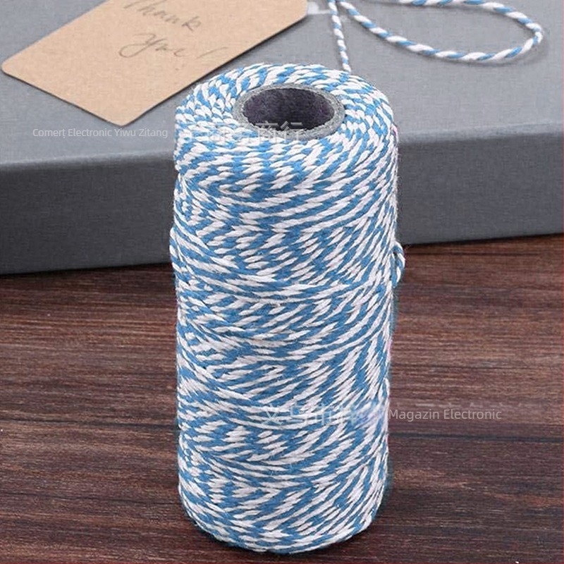 Frânghie de cânepă din iută lucrată manual, 100 m, pentru ambalat, decorativă, DIY, împletită, manuală, pentru etichete