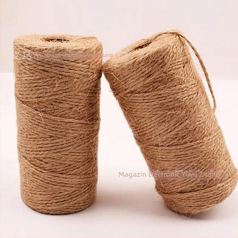 Frânghie de cânepă din iută lucrată manual, 100 m, pentru ambalat, decorativă, DIY, împletită, manuală, pentru etichete