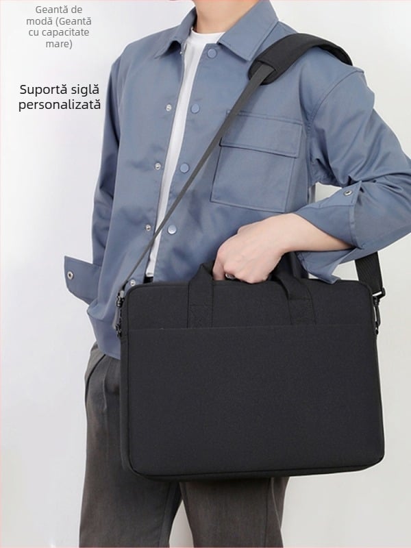 Geantă portabilă pentru laptop de 16 inch, tip crossbody, potrivită pentru Apple, Huawei, Xiaomi, Lenovo, cu 14 airbag-uri, capacitate mare, personalizată