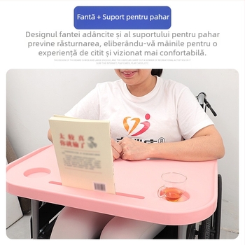 Masă de luat masa pentru scaune cu rotile, scaun de toaletă universal, accesorii pentru scaune cu rotile, masă de luat masa pentru persoane cu dizabilități, îngroșare sporită, instalare gratuită