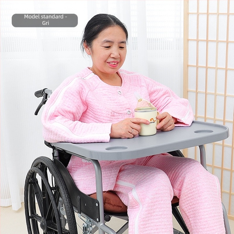 Masă de luat masa pentru scaune cu rotile, scaun de toaletă universal, accesorii pentru scaune cu rotile, masă de luat masa pentru persoane cu dizabilități, îngroșare sporită, instalare gratuită
