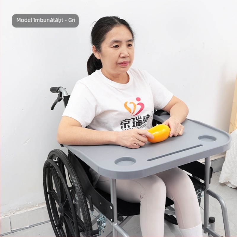 Masă de luat masa pentru scaune cu rotile, scaun de toaletă universal, accesorii pentru scaune cu rotile, masă de luat masa pentru persoane cu dizabilități, îngroșare sporită, instalare gratuită