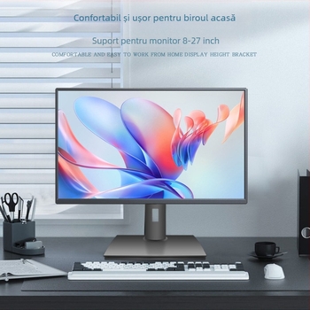 Suport de bază rotativ reglabil pentru monitor de computer, cadru de susținere reglabil și rotativ, 8-27 inch