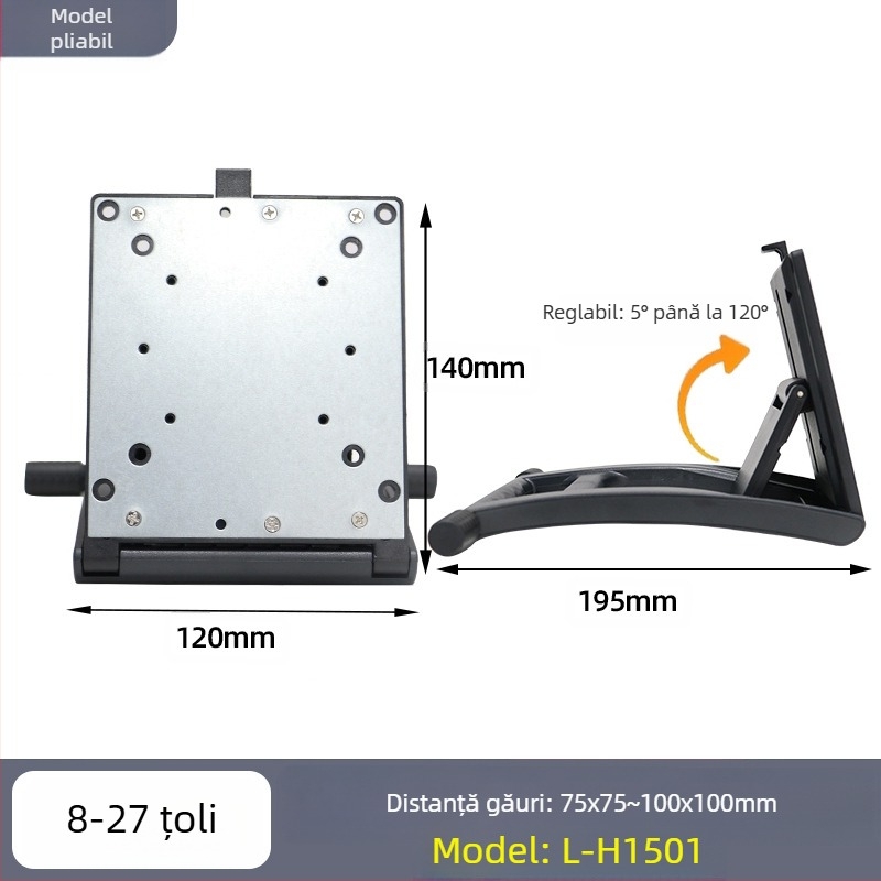 Suport de bază rotativ reglabil pentru monitor de computer, cadru de susținere reglabil și rotativ, 8-27 inch