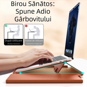 Geantă interioară multifuncțională pentru laptop de 14 inch cu suport, husă de protecție, 15,3 m²/3 cu fermoar, geantă de depozitare pentru computer în stoc