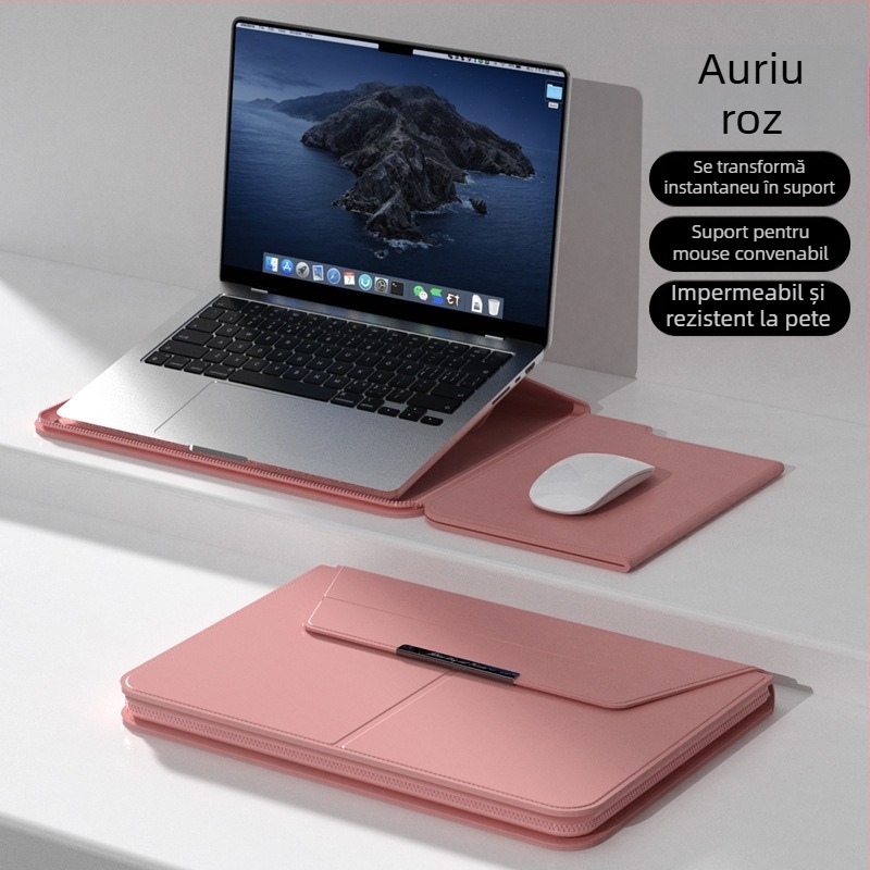 Geantă interioară multifuncțională pentru laptop de 14 inch cu suport, husă de protecție, 15,3 m²/3 cu fermoar, geantă de depozitare pentru computer în stoc