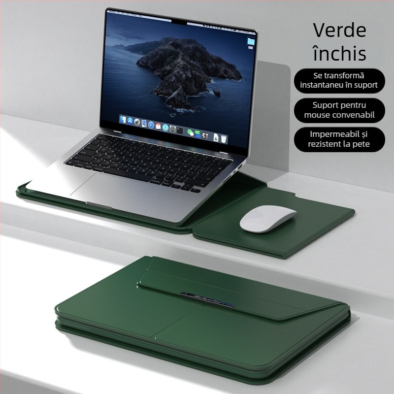 Geantă interioară multifuncțională pentru laptop de 14 inch cu suport, husă de protecție, 15,3 m²/3 cu fermoar, geantă de depozitare pentru computer în stoc
