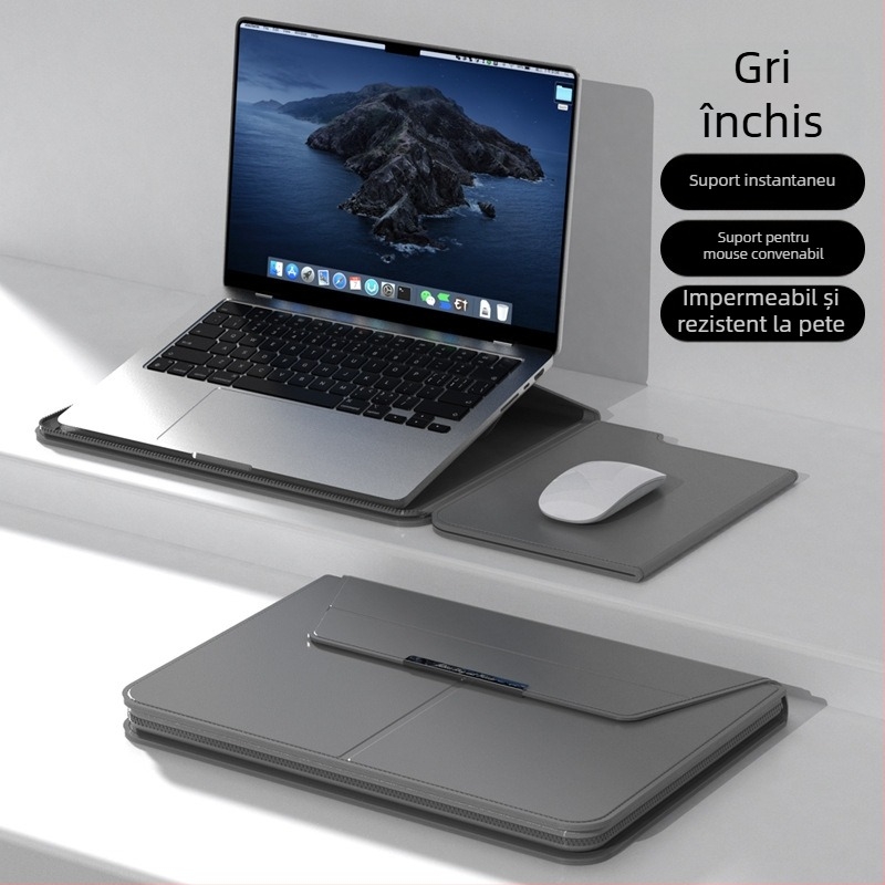 Geantă interioară multifuncțională pentru laptop de 14 inch cu suport, husă de protecție, 15,3 m²/3 cu fermoar, geantă de depozitare pentru computer în stoc