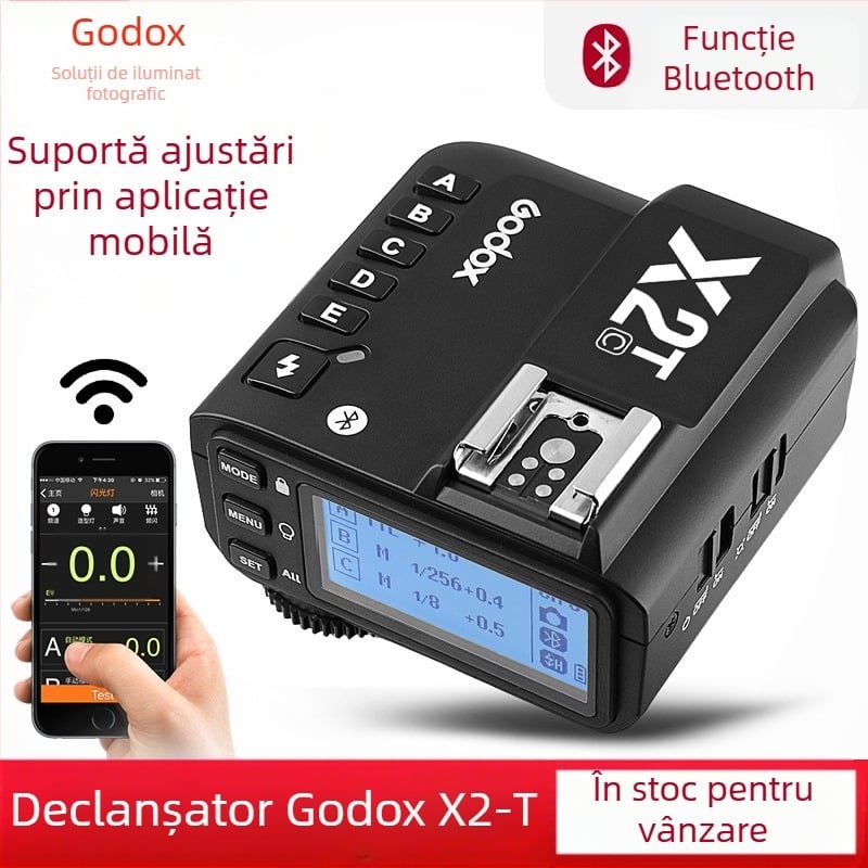 Shenniu X2-T flasher transmițător wireless 2.4g încorporat, funcție TTL Bluetooth, operare simplă, suport pentru telefon mobil
