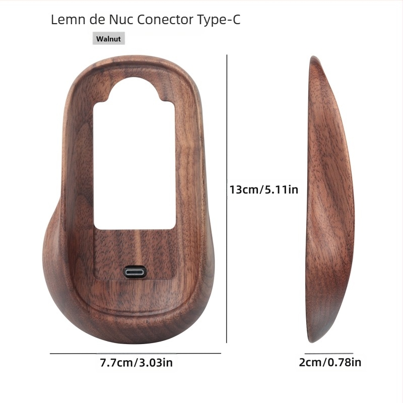 Husă de protecție pentru mouse Magic Mouse din nuc, potrivită pentru mouse Apple Magic Mouse, cu bază din lemn masiv, cu înălțime mare