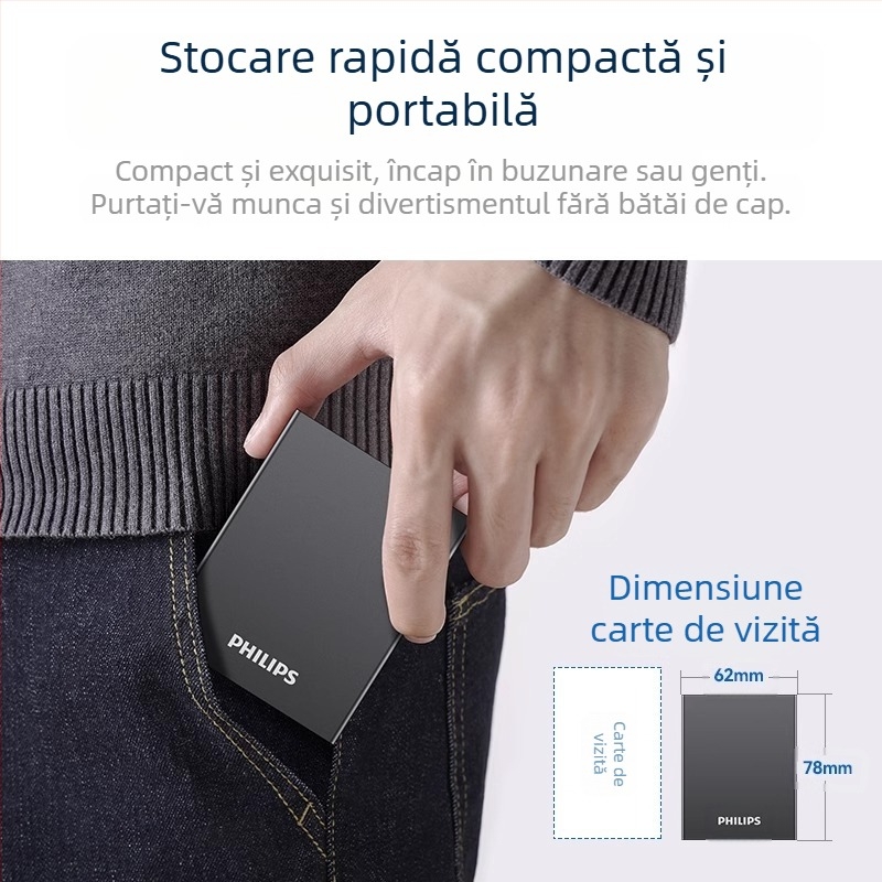 Unitate SSD mobilă Philips PSSD, telefon mobil, computer, tip C, hard disk cu dublă utilizare, stocare de mare viteză, expansiune en-gros