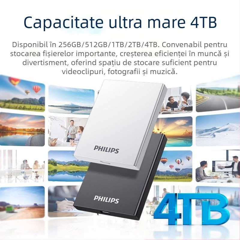 Unitate SSD mobilă Philips PSSD, telefon mobil, computer, tip C, hard disk cu dublă utilizare, stocare de mare viteză, expansiune en-gros