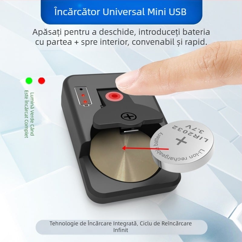 Încărcător de baterii cu buton nou, universal, LIR2032 1632 2450, încărcător transfrontalier de 4,2 V