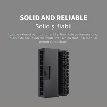Adaptor de alimentare ATX 24P pentru computer desktop, cap de direcție 24P, placă de bază pentru computer, cap de direcție cu 24 de pini, emițător de lumină