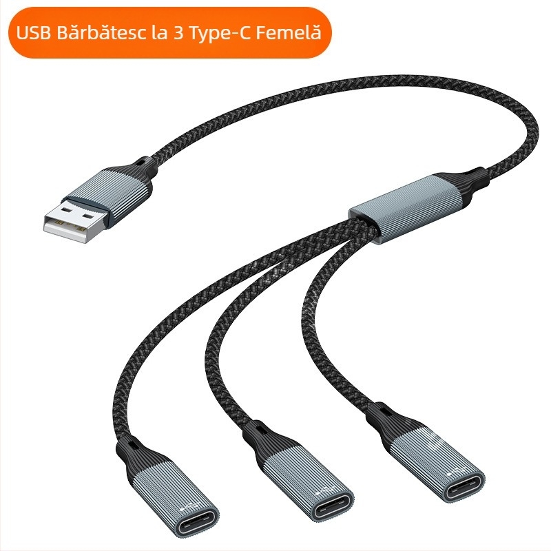 Adaptor de încărcare Star Rail USB Revolution 1-3 tip C mamă, splitter de transmisie, doc de expansiune OTG pentru computer