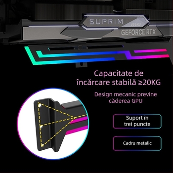 Suport pentru placă grafică 4090 ARGB Shengguang, mufă sincronă pentru placă grafică, montare verticală, suport pentru placă grafică desktop 3060